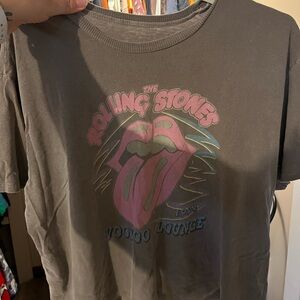 The Rolling Stones T-Shirt - Dark Gray with Pink Graphic